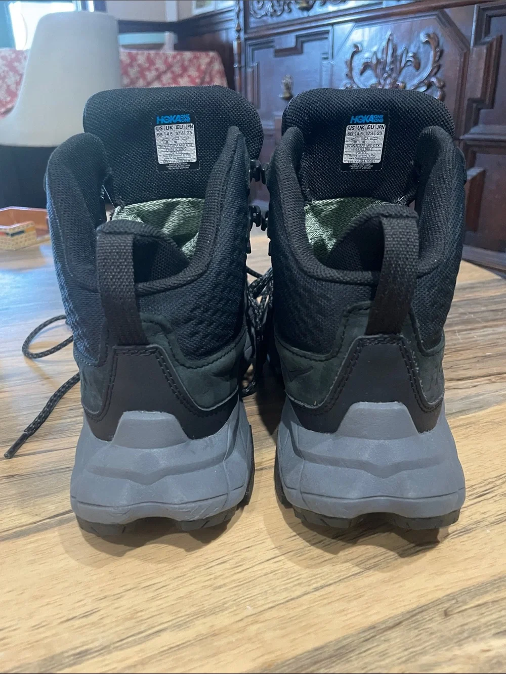 Hoka Black Anacapa Mid Hiking Boots